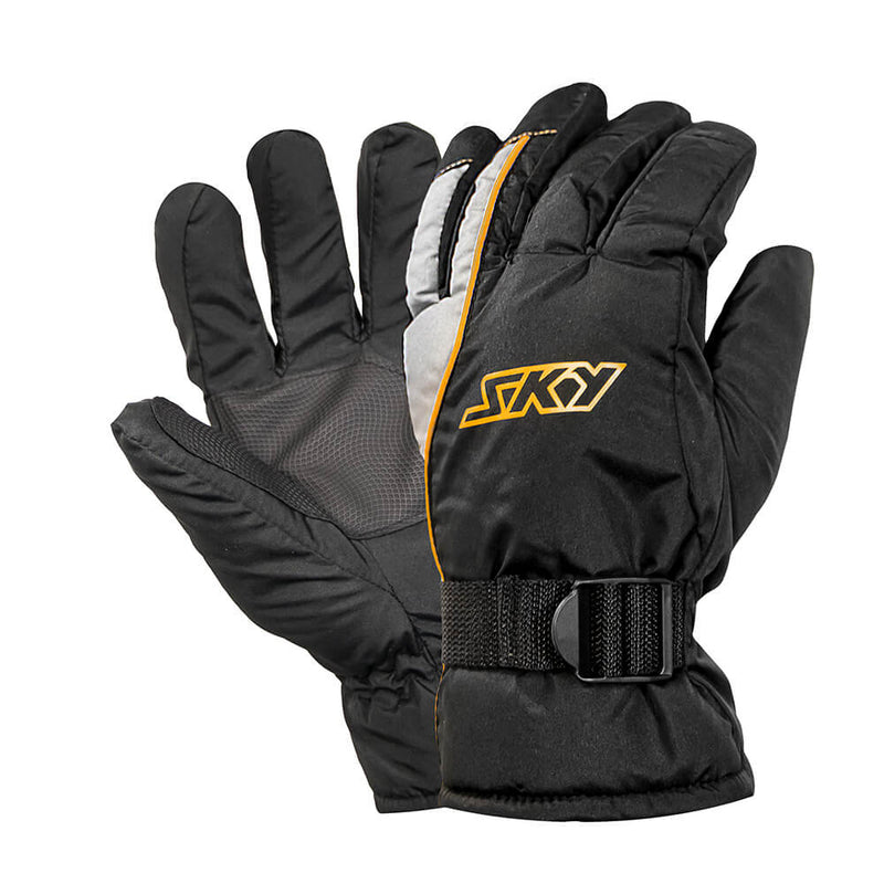 Luva Impermeavel Sky Winter Preta C/ Amarelo