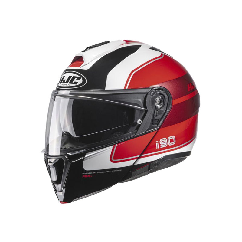 Capacete Hjc I90 Wasco  Vermelho Branco E Preto