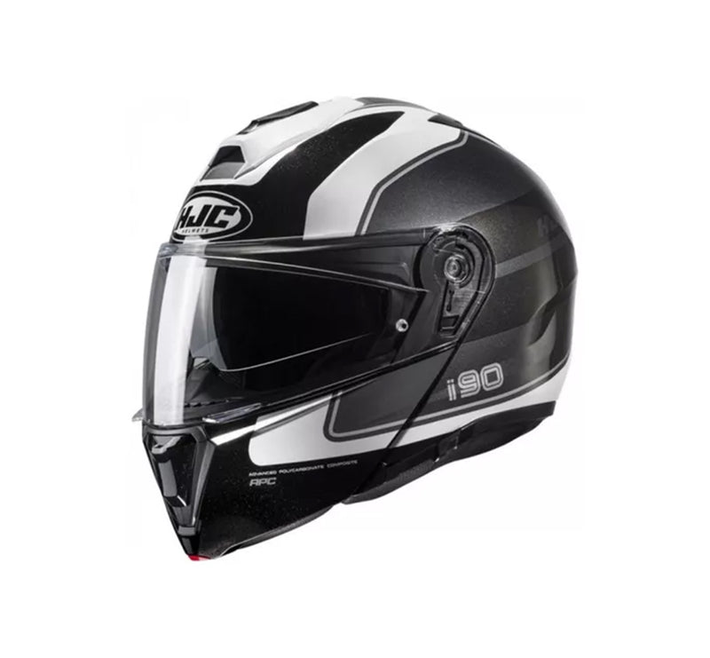 Capacete Hjc I90 Wasco  Cinza Branco E Preto